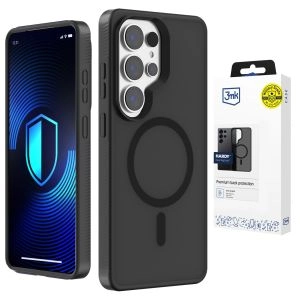 Smoky MagSafe case for Samsung Galaxy S25 Ultra - 3mk HARDY® Hazy MagCase™ Black