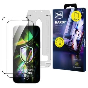 2x Tempered glass screen protector with applicator for Apple iPhone 16 Pro Max - 3mk Hardy Hardura 9H