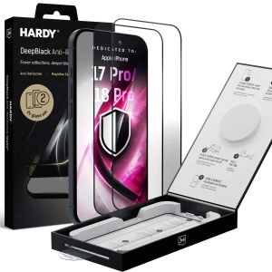 2x 9H Anti-Reflective Tempered Glass for Apple iPhone 17 Pro/ 18 Pro - 3mk HARDY® DeepBlack Anti-Reflective Glass™