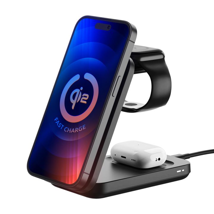 15W Qi2 MPP MagSafe Wireless Charger 3mk MagRocket 3-in-1