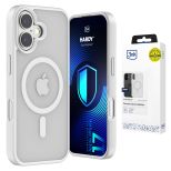 Smoked MagSafe case for Apple iPhone 17 – 3mk HARDY® Hazy MagCase™ White