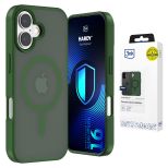 Smoked MagSafe case for Apple iPhone 16 – 3mk HARDY® Hazy MagCase™ Green