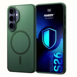 Smoked MagSafe case for Samsung Galaxy S26 – 3mk HARDY® Hazy MagCase™ Green