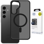Smoked MagSafe case for Samsung Galaxy S25 – 3mk HARDY® Hazy MagCase™ Black