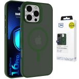Smoked MagSafe case for Apple iPhone 16 Pro – 3mk HARDY® Hazy MagCase™ Green