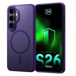 Smoked MagSafe case for Samsung Galaxy S26+ – 3mk HARDY® Hazy MagCase™ Purple