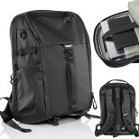 16" laptop backpack 3mk HARDY® 360™ Leather with 360° AST™ protection – business, travel, clamshell