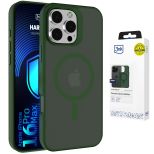 Smoked MagSafe case for Apple iPhone 16 Pro Max – 3mk HARDY® Hazy MagCase™ Green