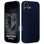 Silicone case for Apple iPhone 16 Plus - 3mk HARDY® Mellow Case™ Dark Blue