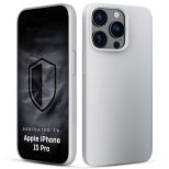 Silicone case with MagSafe for Apple iPhone 15 Pro - 3mk HARDY® Mellow MagCase™ Silver-White