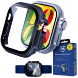 Case with tempered glass for Apple Watch Ultra/ Ultra 2/ Ultra 3 - 3mk Satin Armor WatchCase+™ Black