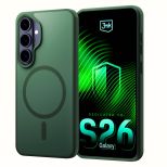 Smoked MagSafe case for Samsung Galaxy S26+ – 3mk HARDY® Hazy MagCase™ Green
