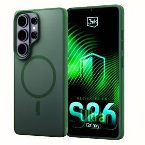Smoky MagSafe case for Samsung Galaxy S26 Ultra - 3mk HARDY® Hazy MagCase™ Green