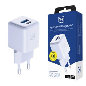 3mk Hyper GaN Charger 20W QC4+ PD PPS USB-C USB-A Wall Charger