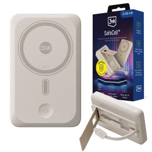 Powerbank 10 000 mAh with MagSafe USB-C PD 3mk SafeCell™ Beige