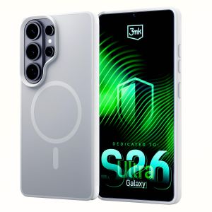 Smoky MagSafe case for Samsung Galaxy S26 Ultra - 3mk HARDY® Hazy MagCase™ White