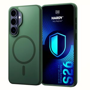 Smoked MagSafe case for Samsung Galaxy S26 – 3mk HARDY® Hazy MagCase™ Green
