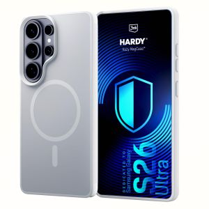 Smoked MagSafe case for Samsung Galaxy S26 Ultra – 3mk HARDY® Hazy MagCase™ White