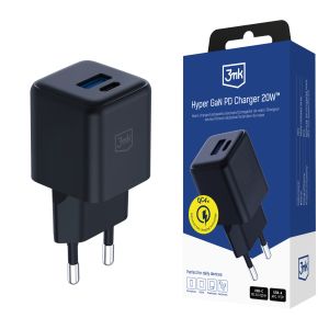 3mk Hyper GaN Charger 20W QC4+ PD PPS USB-C USB-A Wall Charger