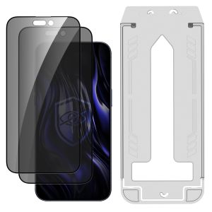 2x Privacy Tempered Glass Screen Protector with Applicator for Apple iPhone 15 Plus/16 Plus - 3mk Hardy Privzone 9H