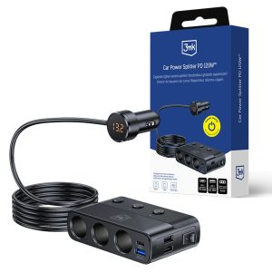 Car charger for 7 devices 3mk Car Power Splitter 120W PD QC PPS UCB-C USB-A