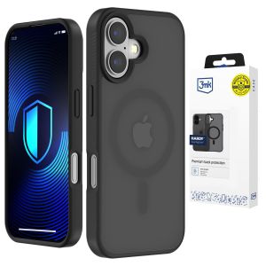 Smoky MagSafe case for Apple iPhone 16 Plus - 3mk HARDY® Hazy MagCase™ Black