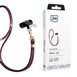 3mk EasyClip Elite smartphone lanyard Mulberry (gold)