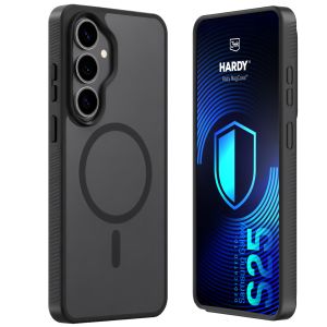Smoked MagSafe case for Samsung Galaxy S25 – 3mk HARDY® Hazy MagCase™ Black
