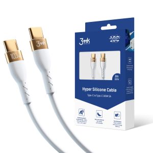 Cable USB-C to C 2m 100W - 3mk Hyper Silicone Cable White