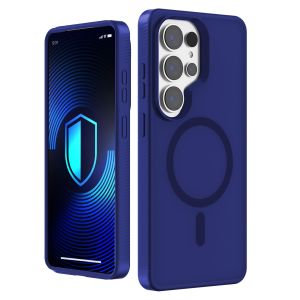 Smoked MagSafe case for Samsung Galaxy S25 Ultra – 3mk HARDY® Hazy MagCase™ Blue