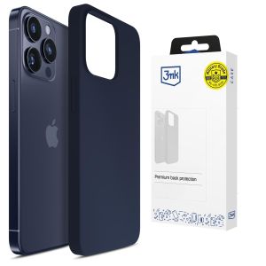 Silicone case for Apple iPhone 15 Pro - 3mk HARDY® Mellow Case™ Dark Blue