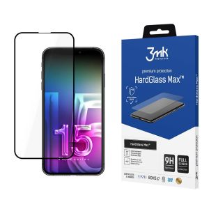 Reinforced tempered glass for Apple iPhone 15 Pro - 3mk HardGlass Max