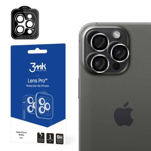 Tempered Glass for Camera Lens for Apple iPhone 15 Pro - 3mk Lens Protection Pro Black