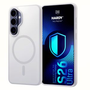 Smoked MagSafe case for Samsung Galaxy S26 – 3mk HARDY® Hazy MagCase™ White