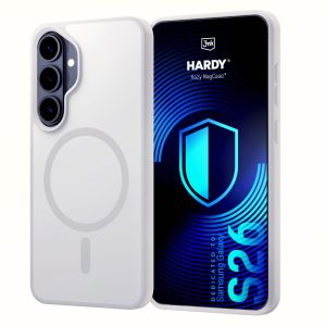 Smoked MagSafe case for Samsung Galaxy S26 – 3mk HARDY® Hazy MagCase™ White