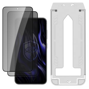 2x Privacy Tempered Glass Screen Protector with Applicator for Samsung Galaxy S23 5G - 3mk Hardy Privzone 9H