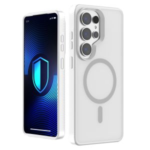 Smoked MagSafe case for Samsung Galaxy S25 Ultra – 3mk HARDY® Hazy MagCase™ White