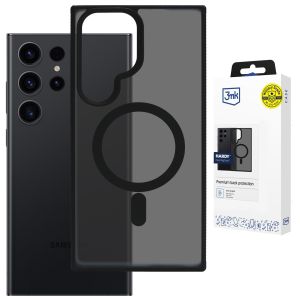 Smoky MagSafe case for Samsung Galaxy S23 Ultra - 3mk HARDY® Hazy MagCase™ Black