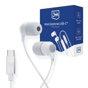 White 3mk Wired Earphones USB-C