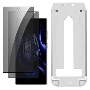 2x Privacy Tempered Glass Screen Protector with Applicator for Samsung Galaxy S24 Ultra - 3mk Hardy Privzone 9H