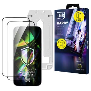 2x Tempered glass screen protector with applicator for Apple iPhone 16 Pro / 17 - 3mk Hardy Hardura 9H