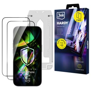 2x Tempered glass screen protector with applicator for Apple iPhone 17 Air - 3mk Hardy Hardura 9H