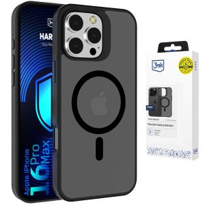 Smoked MagSafe case for Apple iPhone 16 Pro Max – 3mk HARDY® Hazy MagCase™ Black