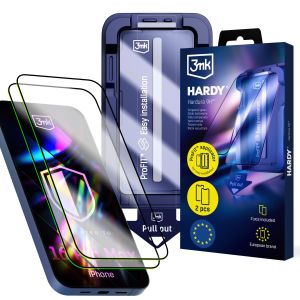 2x Tempered glass screen protector with applicator for Apple iPhone 16 Pro Max - 3mk Hardy Hardura 9H