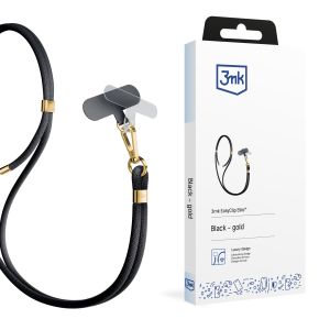 3mk EasyClip Elite smartphone lanyard Black (gold)