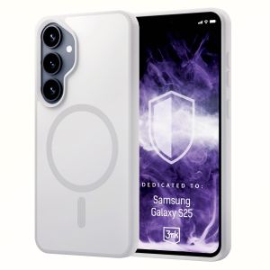 Smoked MagSafe case for Samsung Galaxy S25 – 3mk HARDY® Hazy MagCase™ White
