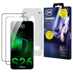 2x tempered glass with applicator for Samsung Galaxy S26 - 3mk HARDY® Hardura 9H™