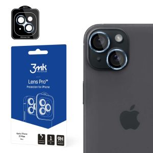 Tempered Glass for Camera Lens for Apple iPhone 15 Plus - 3mk Lens Protection Pro Black