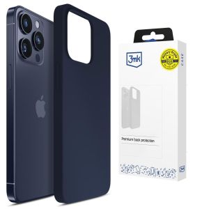 Silicone case for Apple iPhone 16 Pro - 3mk HARDY® Mellow Case™ Dark Blue