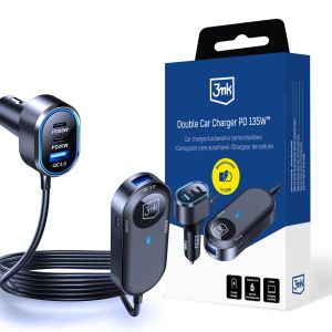 3mk Double Car Charger 135W PD QC PPS USB-C USB-A